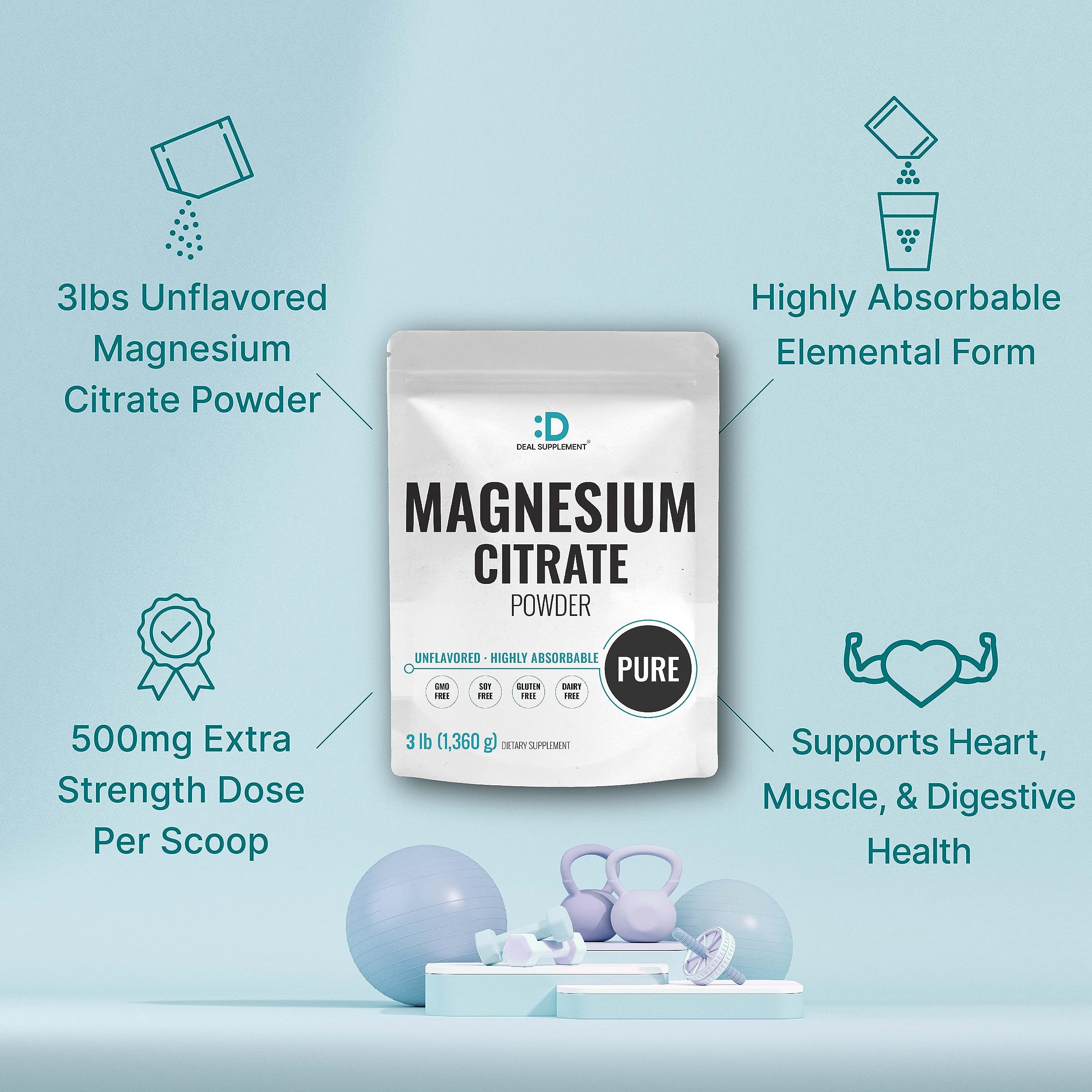 DEAL SUPPLEMENT Chelated magnesium supports easier digestion.
