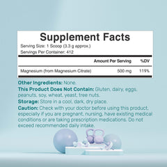 DEAL SUPPLEMENT unflavored magnesium citrate powder blends easily into drinks.