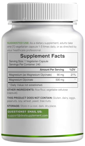 Deal Supplement Magnesium Glycinate label closeup emphasizing chelated magnesium.