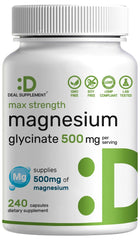 Deal Supplement Max Strength Magnesium Glycinate bottle front for daily wellness support.