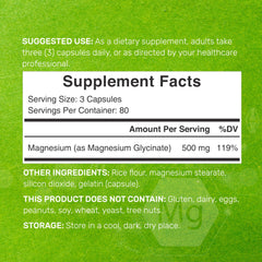 Deal Supplement magnesium glycinate capsules close-up showing chelated formula for gentle absorption.