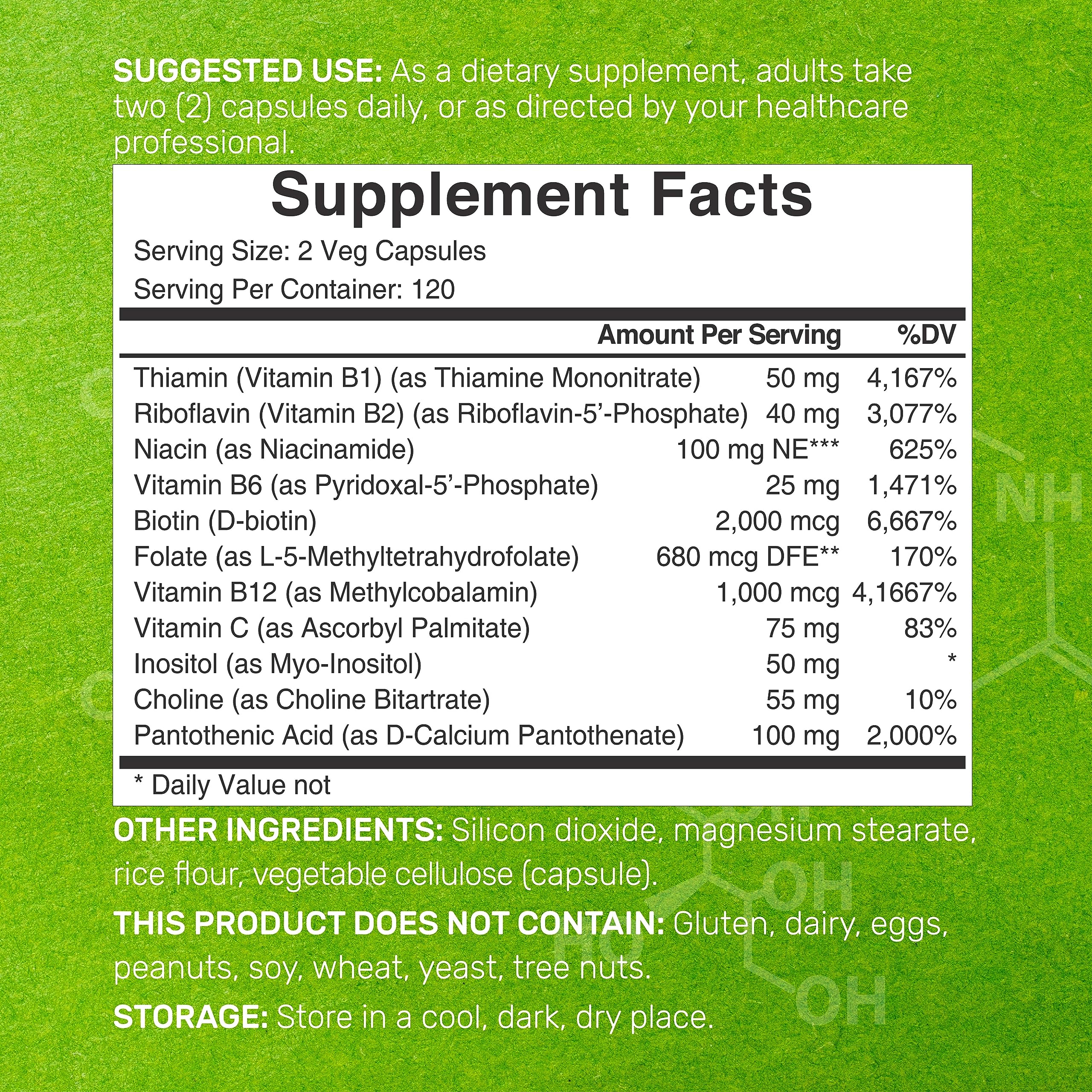 DEAL SUPPLEMENT methylated B complex label highlighting high bioavailability.