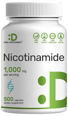 DEAL SUPPLEMENT Nicotinamide 1000mg bottle front view for daily energy support.