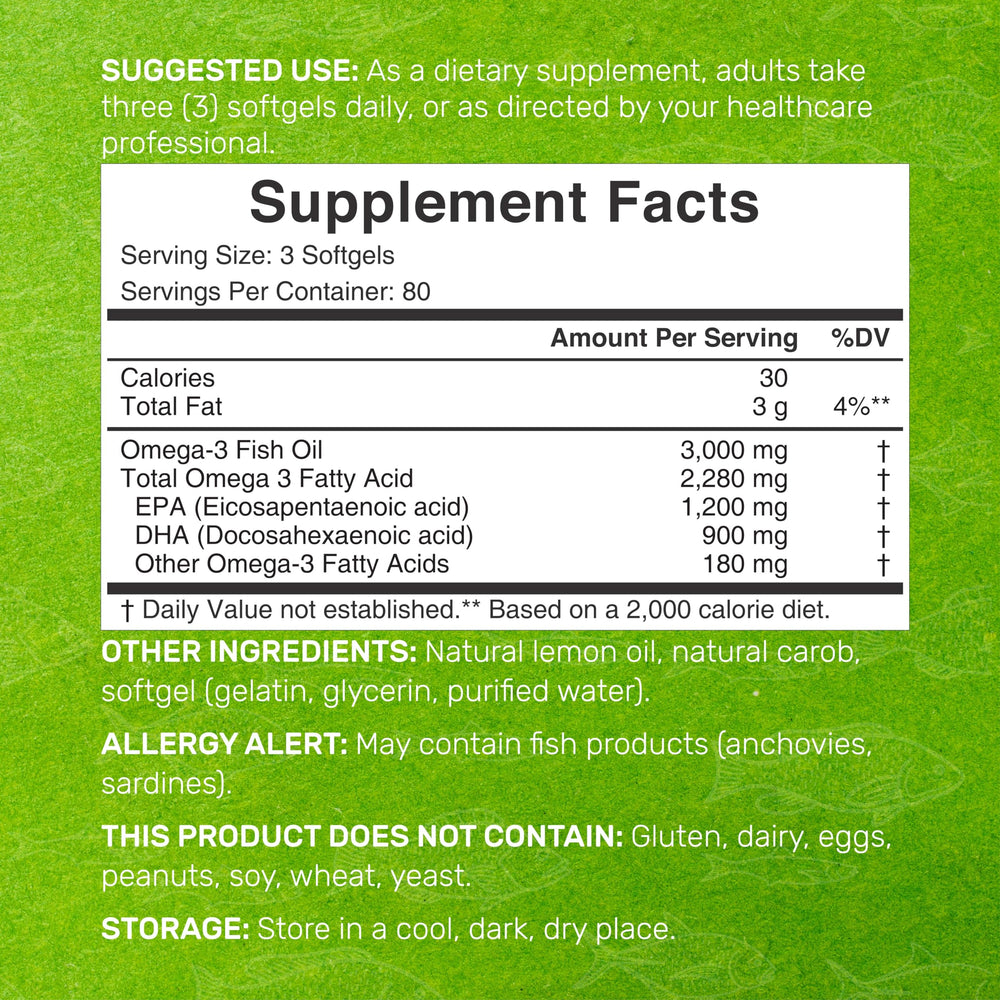 DEAL SUPPLEMENT burpless Omega 3 softgels reduce aftertaste during use
