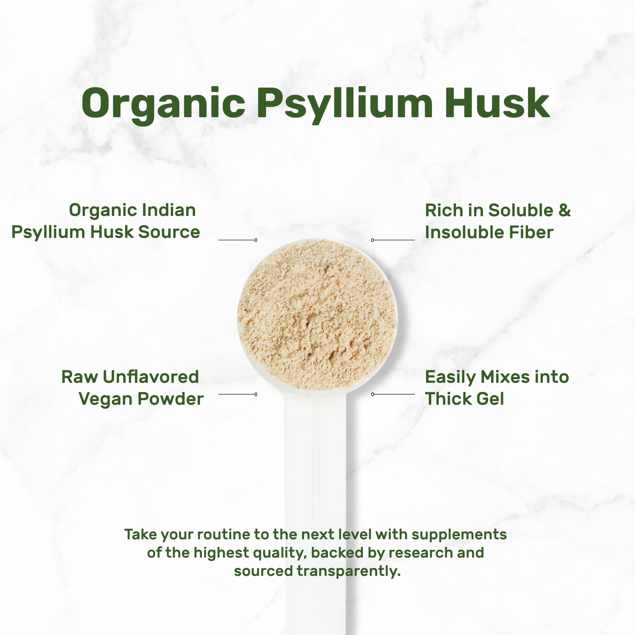 DEAL SUPPLEMENT psyllium husk powder dissolving in water to form a gel