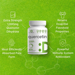 Deal Supplement Quercetin 1,000mg bottle on white background for clean branding