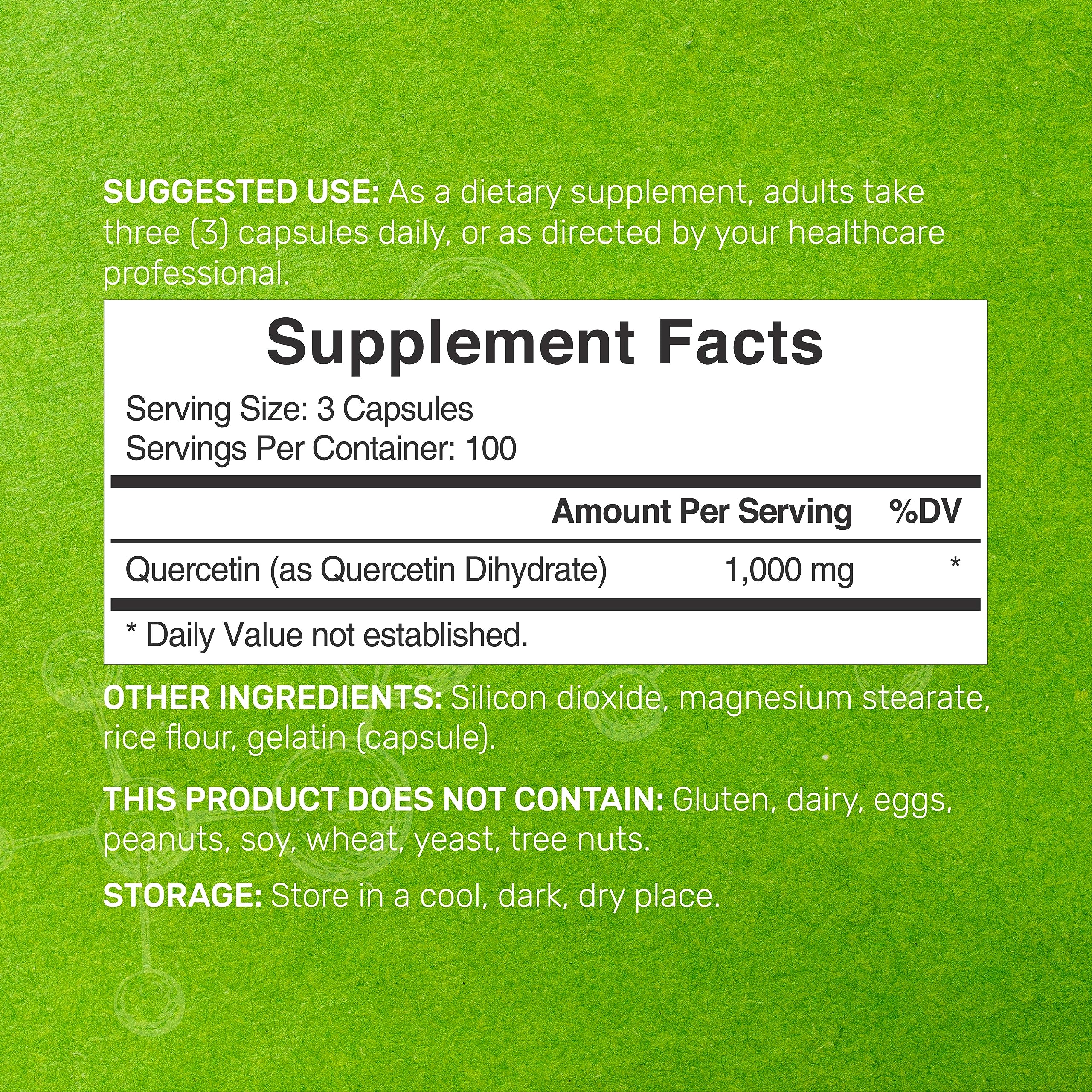 Deal Supplement Quercetin 1,000mg capsules in blister pack for daily use