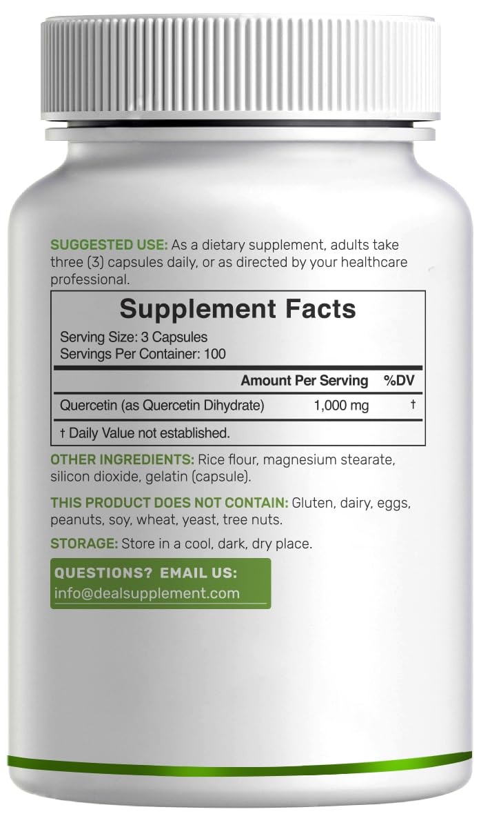 Deal Supplement Quercetin 1,000mg lab-tested certificate signals safety