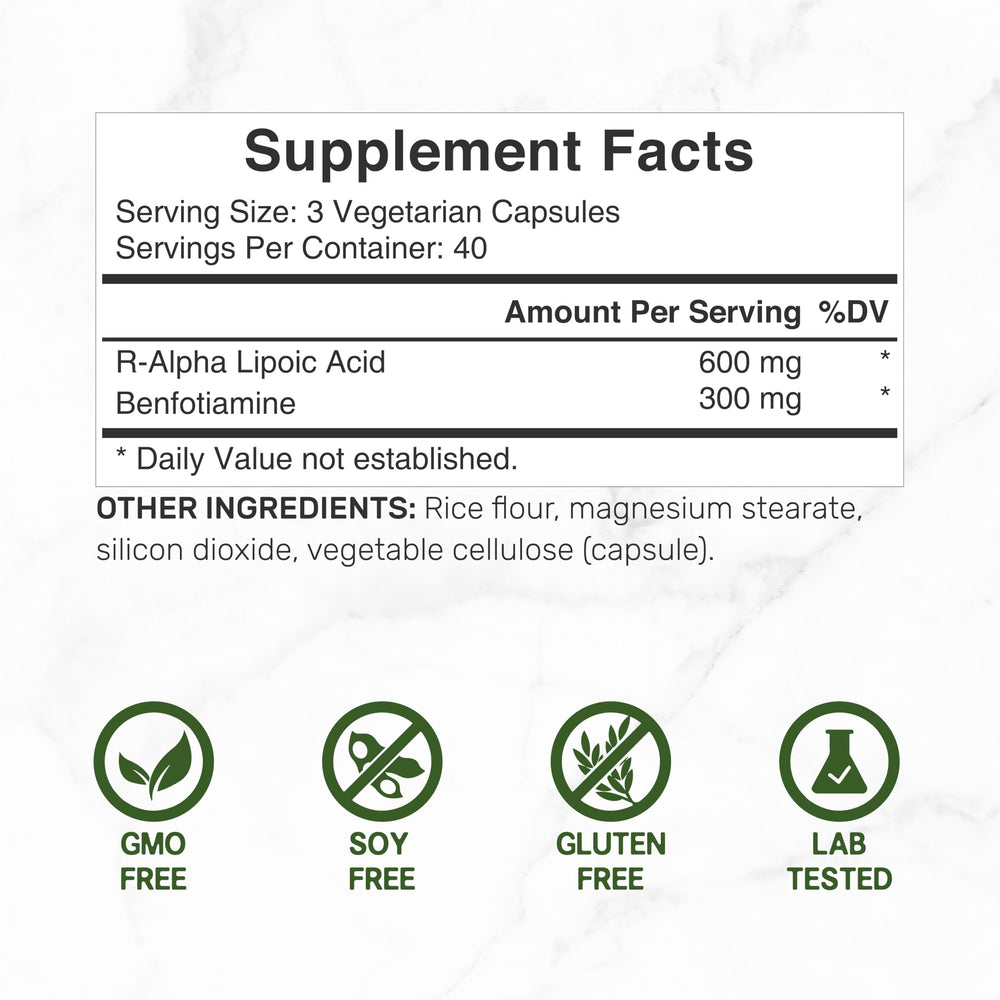 DEAL SUPPLEMENT R-ALA capsules close-up shows vegetarian capsules