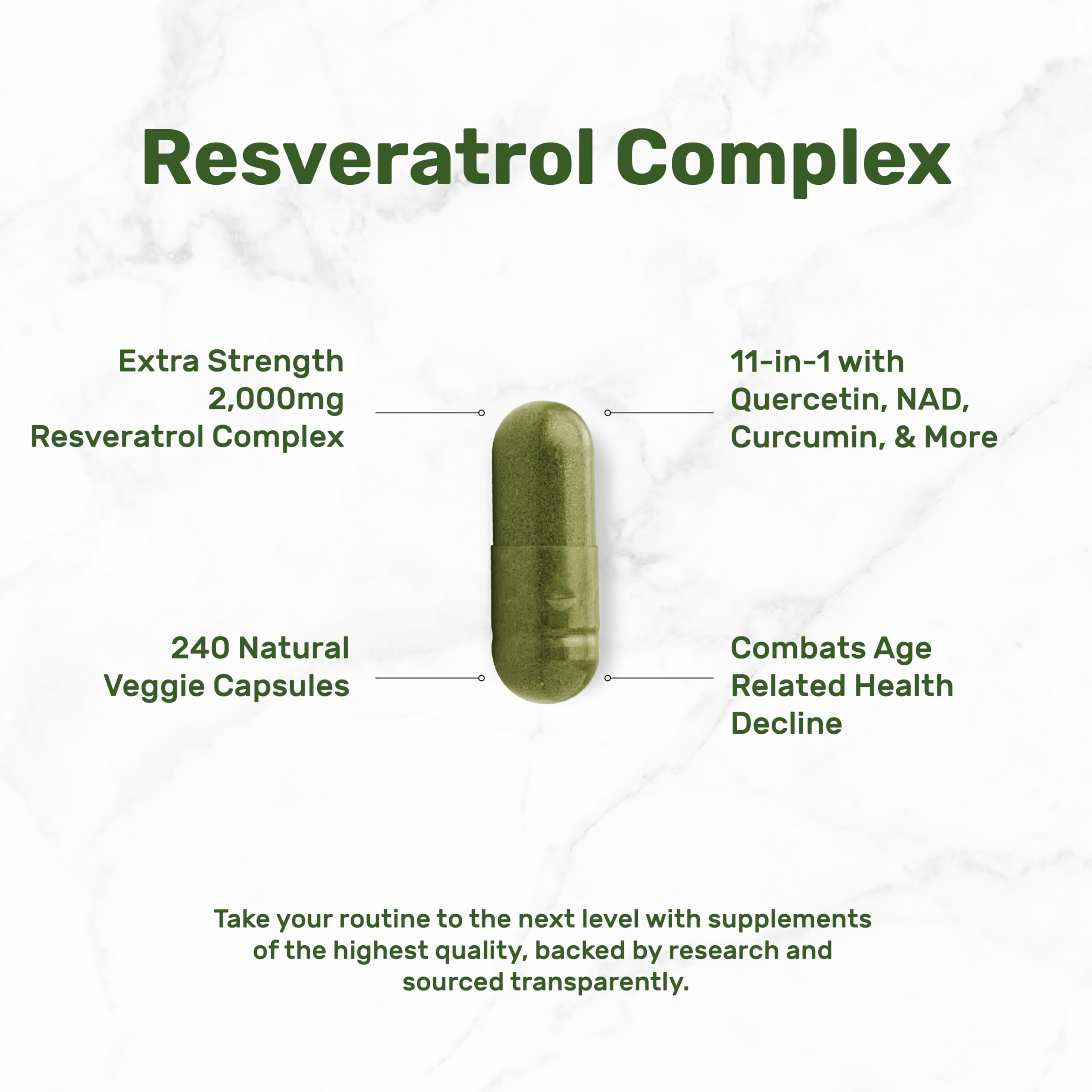 DEAL SUPPLEMENT Resveratrol Complex bottle pouring for easy daily use.