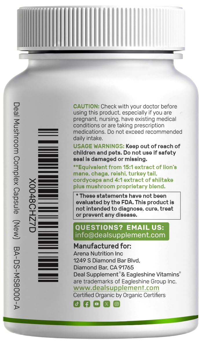 Deal Supplement Shiitake 100 mg proprietary blend close-up