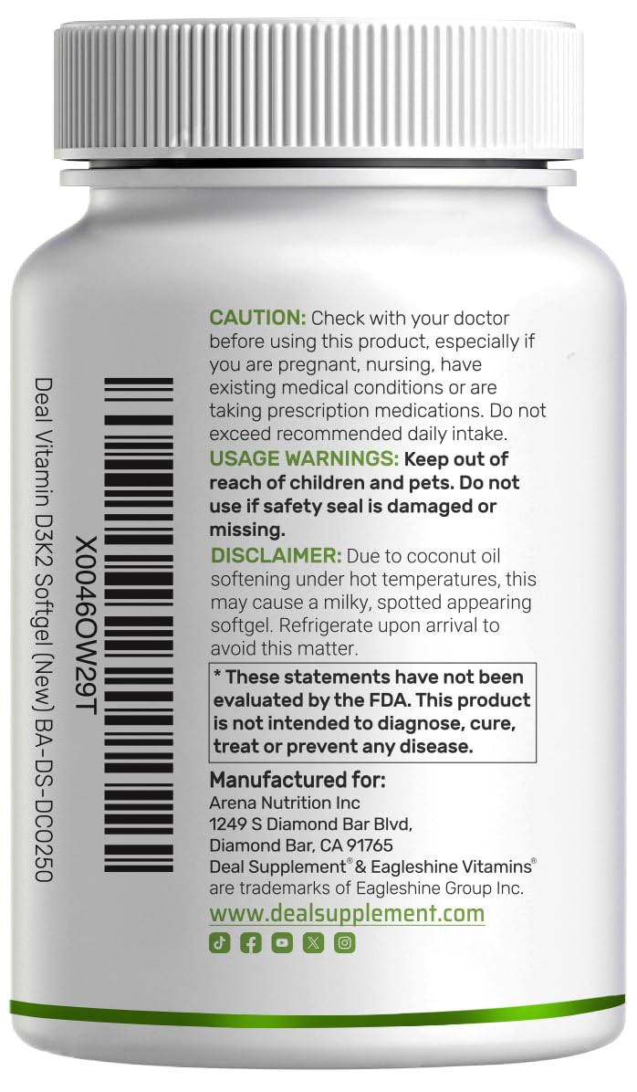 DEAL SUPPLEMENT softgel bottle on clean surface with bright light.
