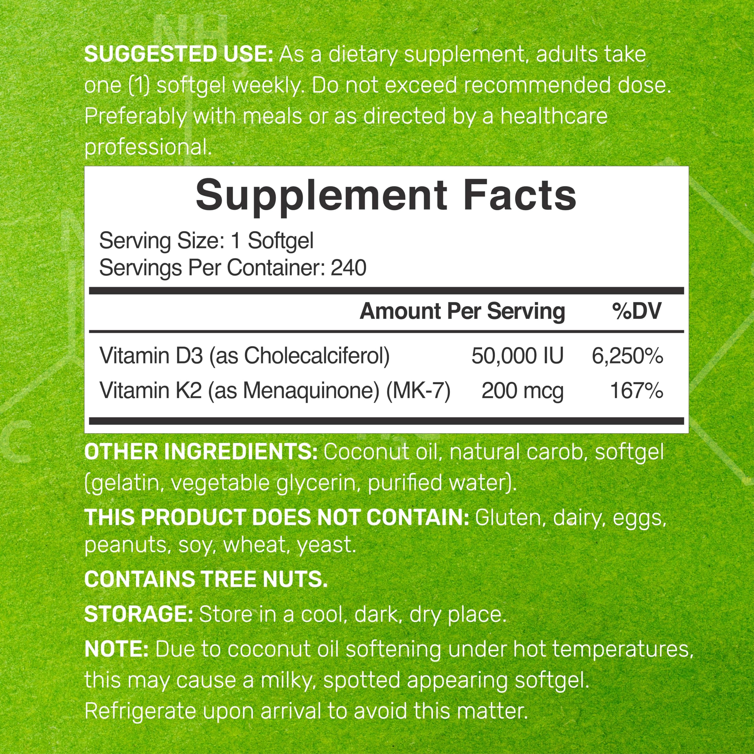 DEAL SUPPLEMENT close-up of softgels highlighting compact weekly dose.