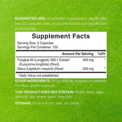 Close-up of DEAL SUPPLEMENT Tongkat Ali 300:1 capsules for energy and daily stamina