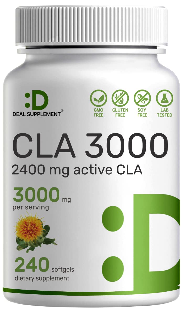 DEAL SUPPLEMENT Ultra Strength CLA bottle with 240 softgels supports weight management.
