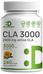 DEAL SUPPLEMENT Ultra Strength CLA bottle with 240 softgels supports weight management.