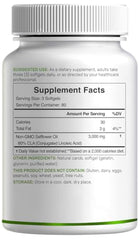 DEAL SUPPLEMENT Ultra Strength CLA label closeup shows safflower oil origin and purity.