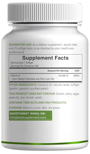 DEAL SUPPLEMENT vitamin A softgel closeup emphasizes small, smooth swallowable form.