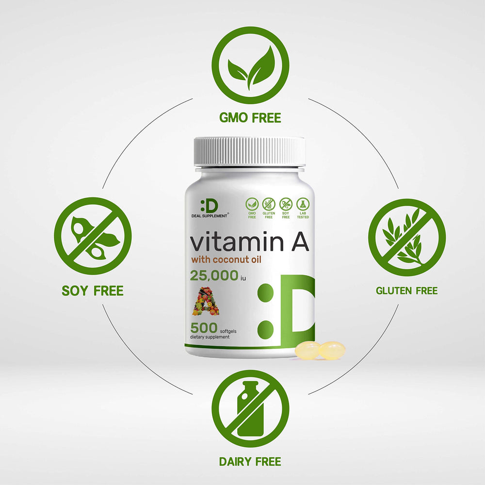 DEAL SUPPLEMENT vitamin A softgel daily use scene demonstrates convenient one a day dosage.