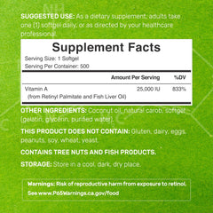 DEAL SUPPLEMENT vitamin A softgel packaging displays non GMO quality and clean ingredients.