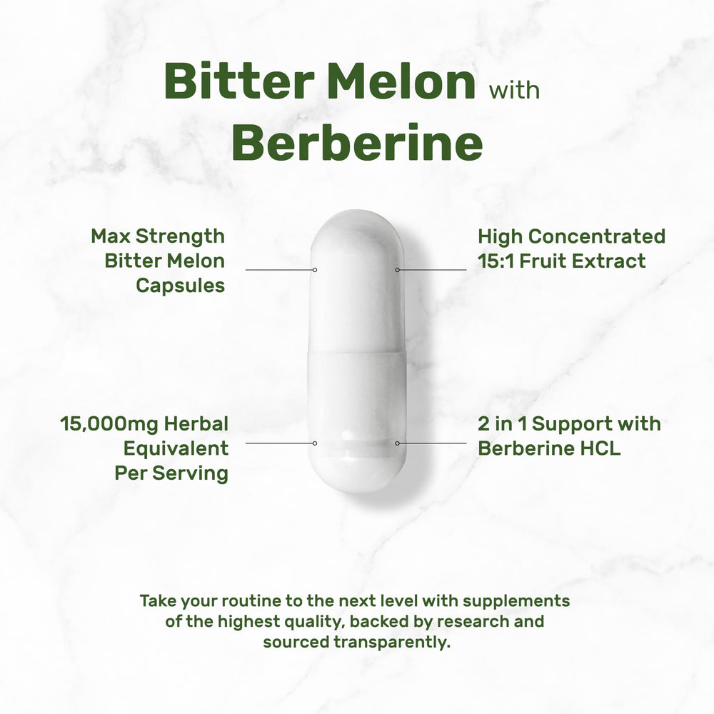 15:1 wild bitter melon extract highlighted on packaging for potency.