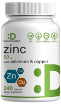 Deal Supplement Zinc 50mg with Selenium & Copper | 8-Month, 240 Capsules