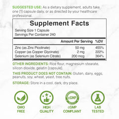 Deal Supplement zinc capsules closeup highlighting high absorption
