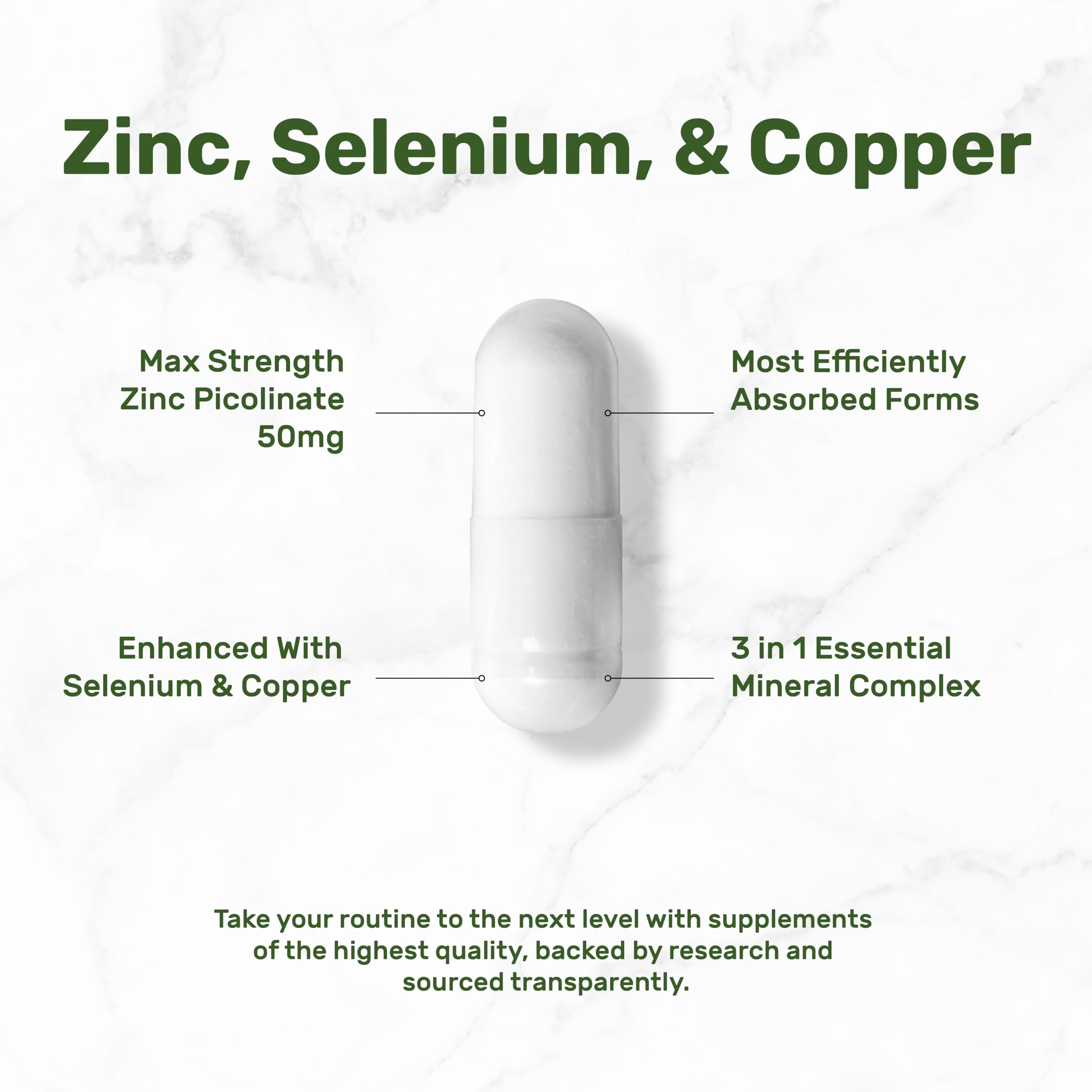 Deal Supplement zinc-selenium-copper label on bottle showcases formula