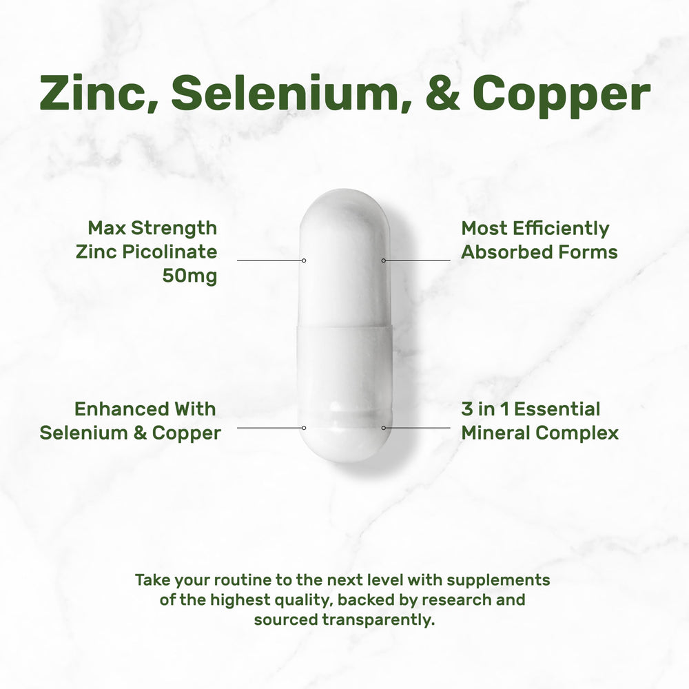 Deal Supplement zinc-selenium-copper label on bottle showcases formula