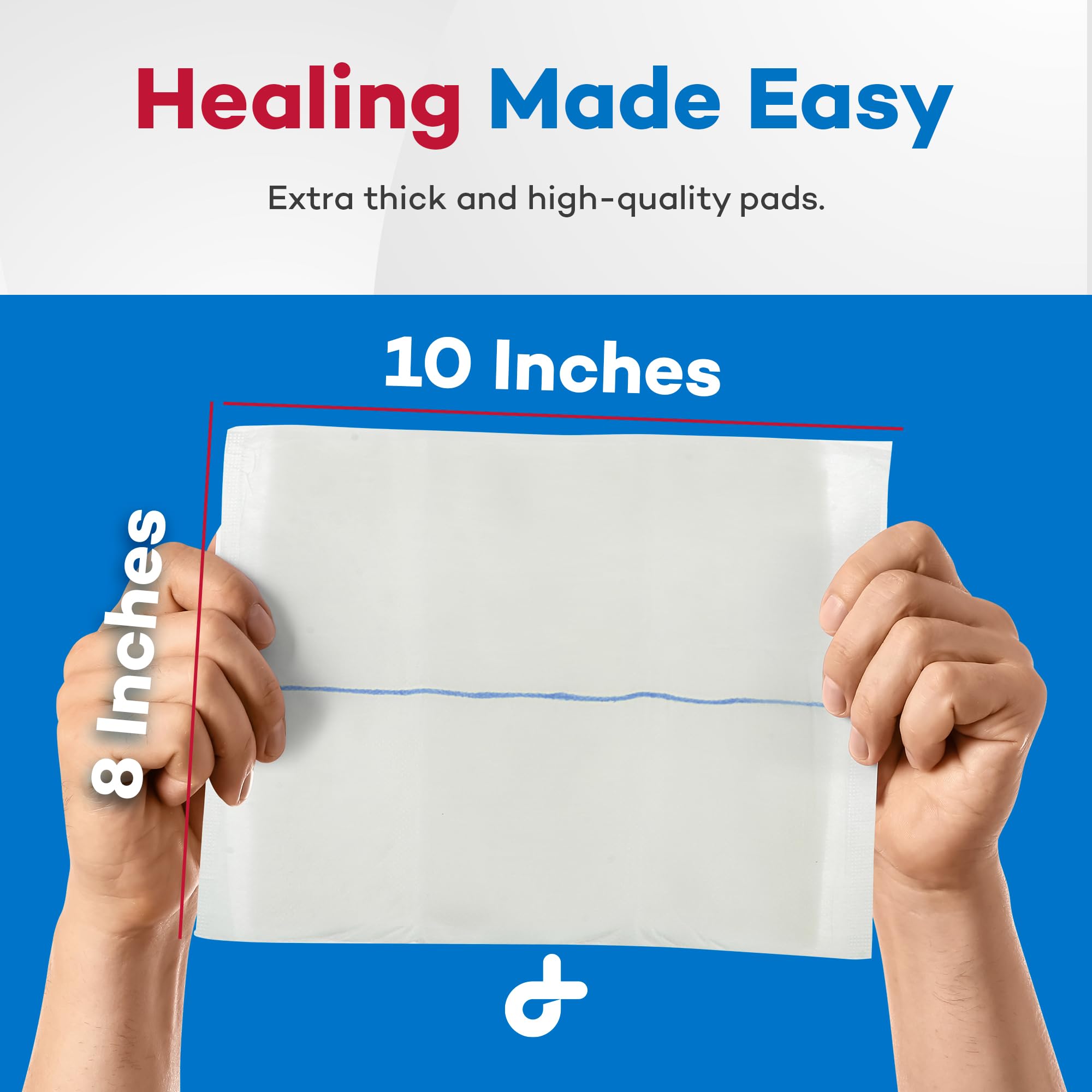 Dealmed 24-pack box keeps pads ready for quick access.