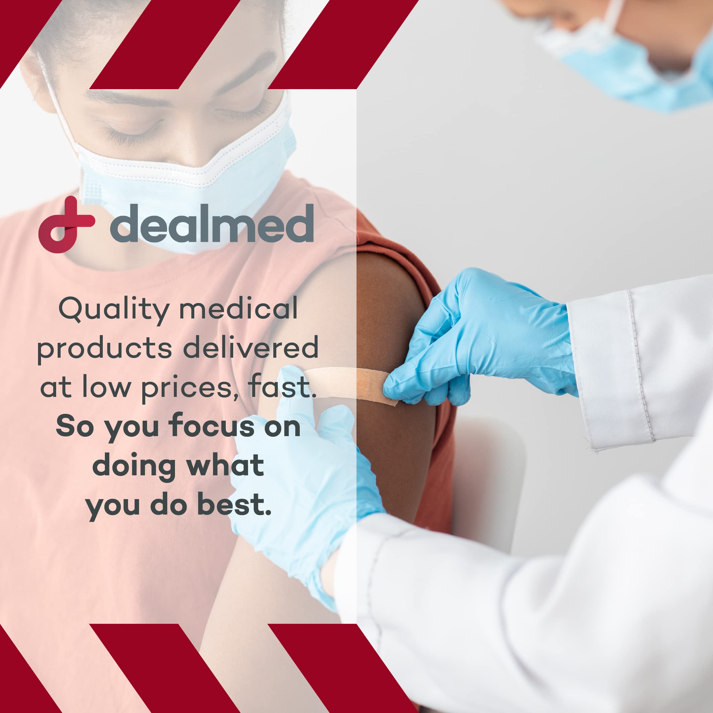 Dealmed adhesive bandages 1.5 x 3 inches for quick dressing changes.