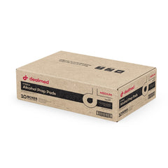 Dealmed alcohol prep pads in 3000-count container for quick surface and skin cleaning