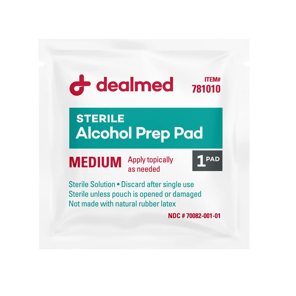 Dealmed alcohol prep pads individually wrapped for clean on the go use