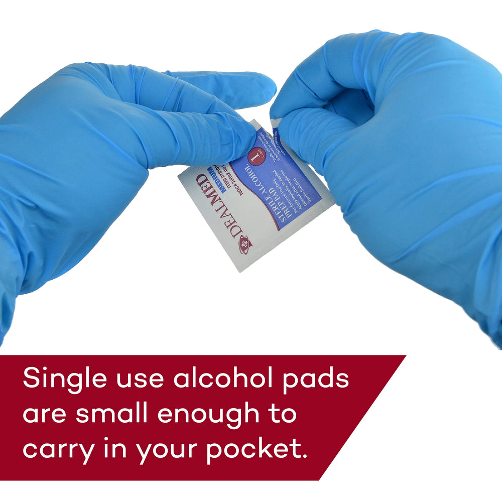 Dealmed Alcohol Prep Pads de uso portátil para kits de emergencia y bolsos.
