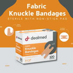 Dealmed bandage with non-stick pad for easy removal after minor wounds.