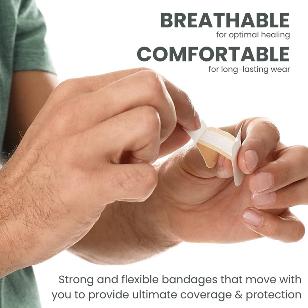 Dealmed heavy-duty, flexible bandage stays put during movement and activity.