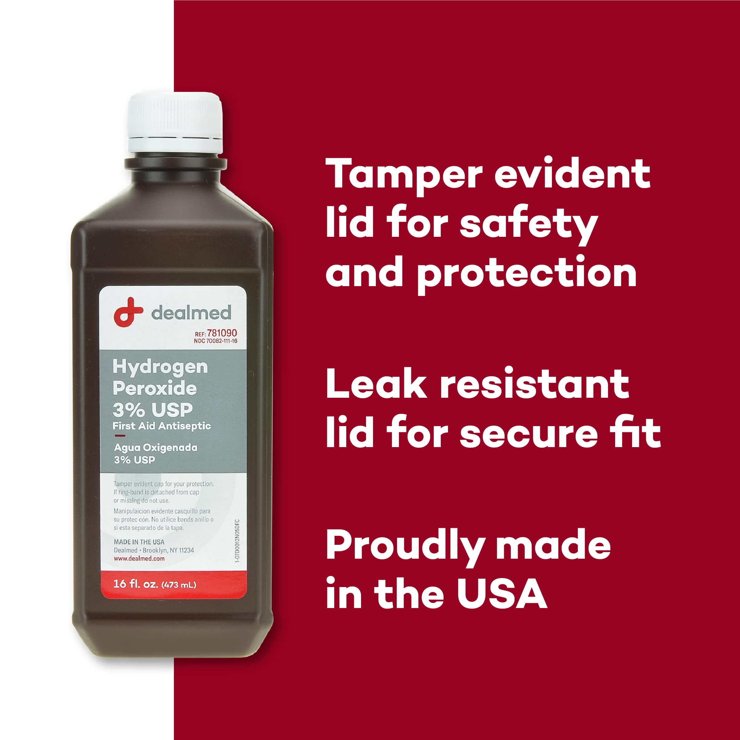 Dealmed hydrogen peroxide mouthwash for oral hygiene and canker sore support.