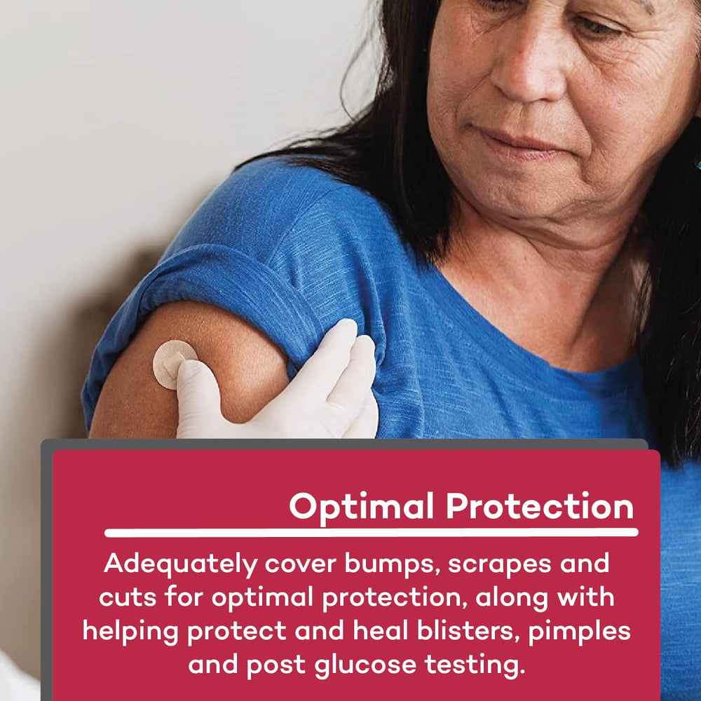 Dealmed latex-free adhesive outer on a bandage for skin comfort