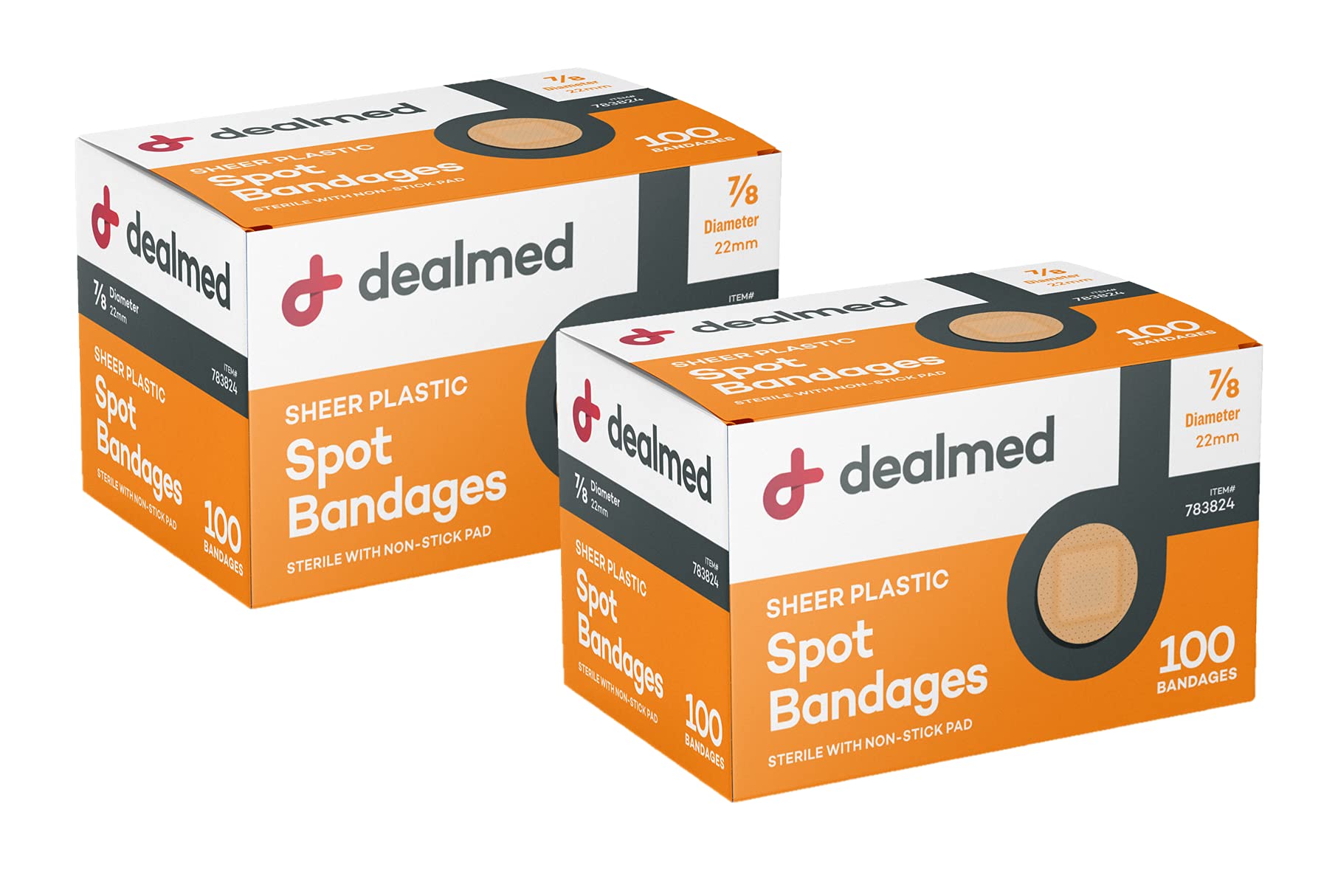 Dealmed sheer plastic spot bandages packaging for ready-to-use wound protection