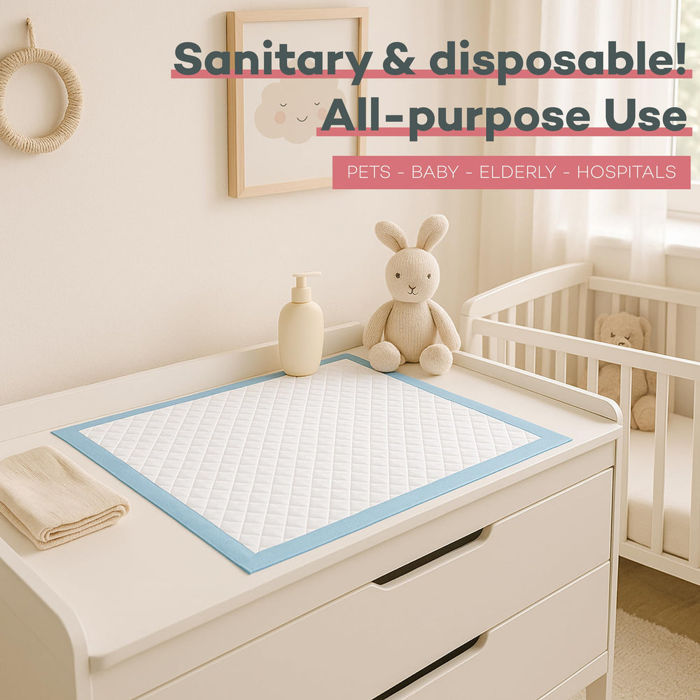 Dealmed underpads feature 2-ply tissue fill for comfortable absorption.