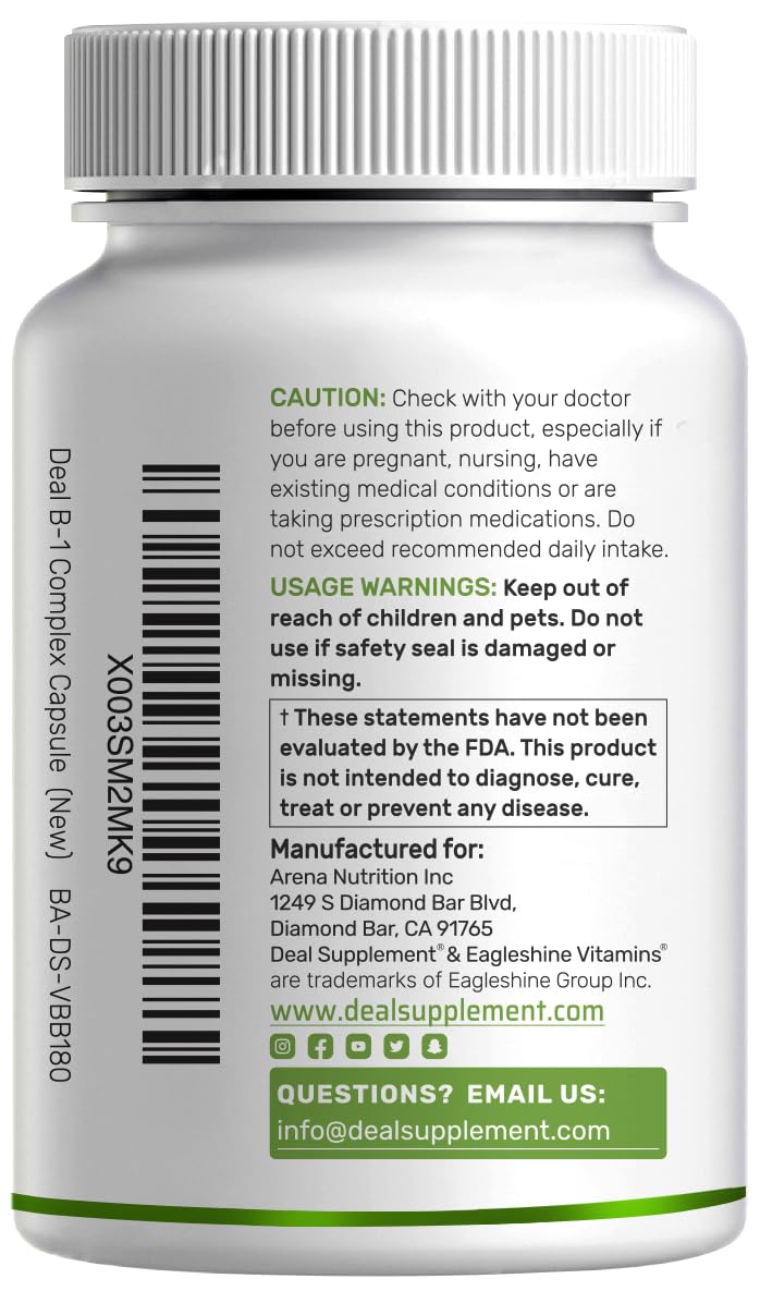 Deal Supplement B1 packaging shot emphasizes compact bottle for travel