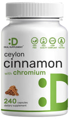 DEAL SUPPLEMENT Ceylon Cinnamon bottle front view highlighting authentic Sri Lanka origin