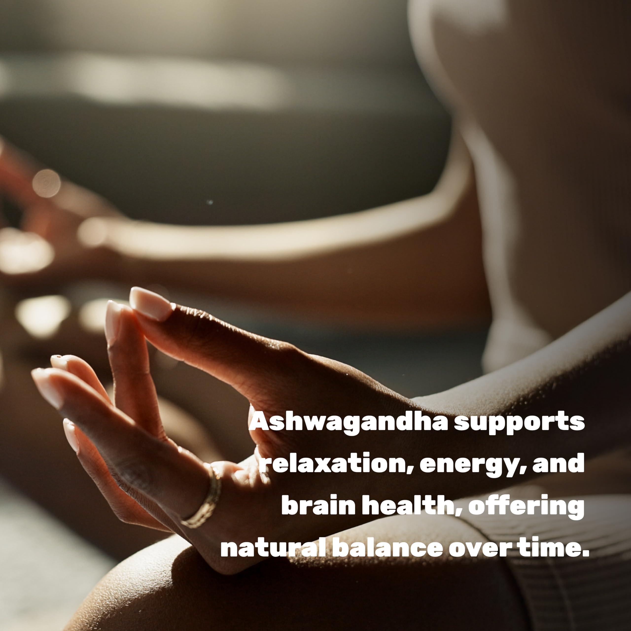DEAL SUPPLEMENT KSM66 Ashwagandha bottle in hand suggests convenient daily use.