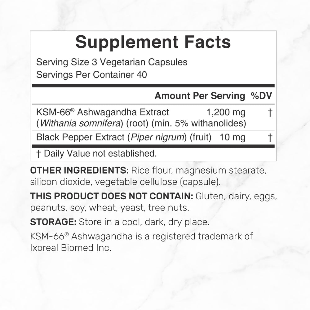 DEAL SUPPLEMENT KSM66 Ashwagandha bottle label shows full-spectrum extract.