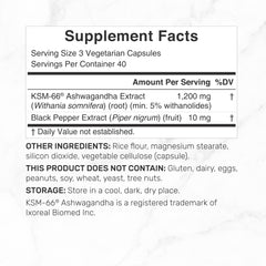 DEAL SUPPLEMENT KSM66 Ashwagandha bottle label shows full-spectrum extract.