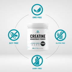 Deal Supplement Micronized Creatine powder being poured into a glass.