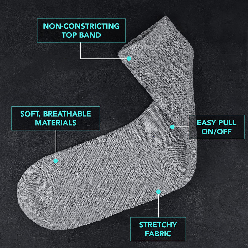 Debra Weitzner diabetic socks 6-pack crew white stretch view highlights all-day comfort