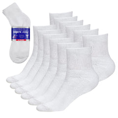 Debra Weitzner diabetic ankle socks in white 6-pack, breathable cotton for daily comfort