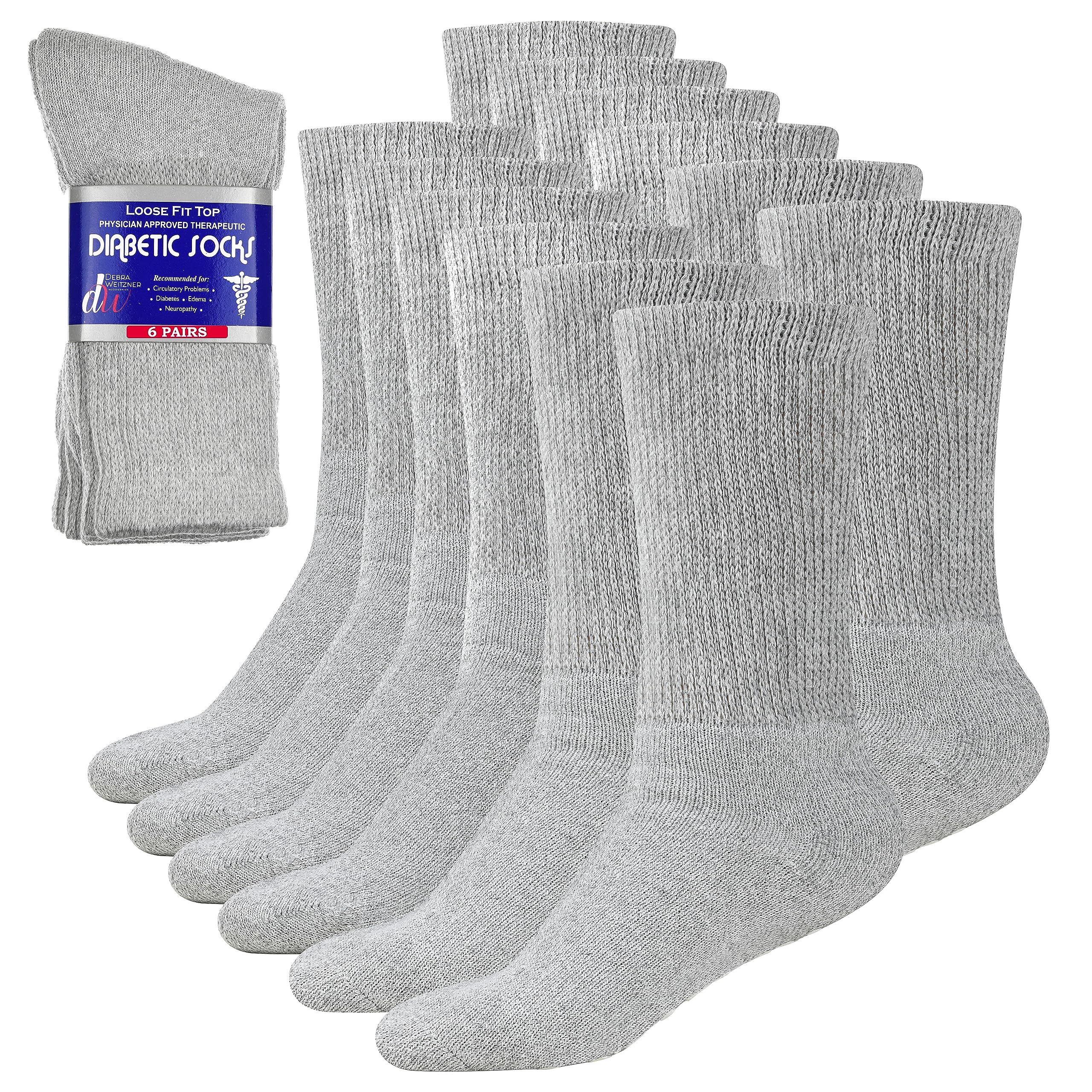 Debra Weitzner diabetic socks with loose-fit top for all-day comfort.