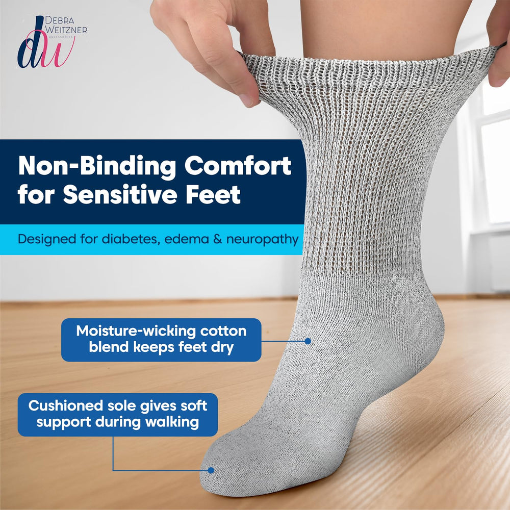 Debra Weitzner diabetic socks loose top supports comfortable circulation during wear